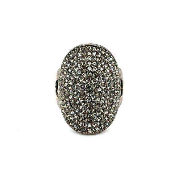 Black Rhinestones Statement Ring - Picture 1 of 9